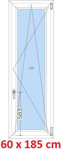 Plastov okna OS SOFT rka 55 a 60cm x vka 170-220cm Plastov okno 60x185 cm, otevrav a sklopn, Soft