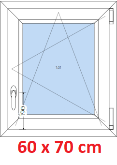 Plastov okna OS SOFT ka 55 a 60cm x vka 55-110cm  Plastov okno 60x70 cm, otevrav a sklopn, Soft