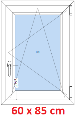 Plastov okna OS SOFT rka 55 a 60cm Plastov okno 60x85 cm, otevrav a sklopn, Soft