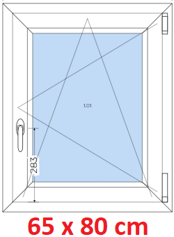 Jednokdl Plastov okno 65x80 cm, otevrav a sklopn, Soft