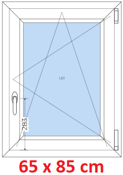 Plastov okna - na mru Plastov okno 65x85 cm, otevrav a sklopn, Soft