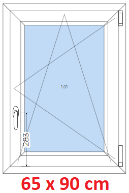 Plastov okna OS SOFT rka 65 a 70cm x vka 55-110cm Plastov okno 65x90 cm, otevrav a sklopn, Soft