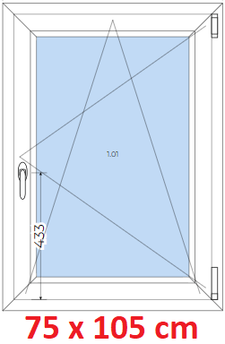 Jednokrdlov Plastov okno 75x105 cm, otevrav a sklopn, Soft