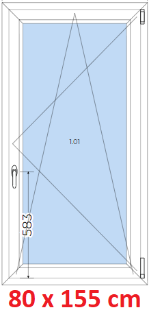 Plastov okna OS SOFT ka 75 a 80cm x vka 115-165cm  Plastov okno 80x155 cm, otevrav a sklopn, Soft