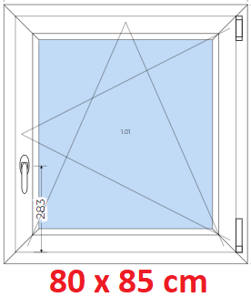 Plastov okna OS SOFT rka 75 a 80cm x vka 55-110cm Plastov okno 80x85 cm, otevrav a sklopn, Soft