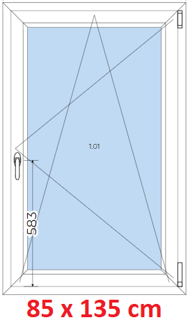 Plastov okna OS SOFT ka 85 a 90cm x vka 115-165cm  Plastov okno 85x135 cm, otevrav a sklopn, Soft