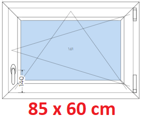 Plastov okna OS SOFT rka 85 a 90cm x vka 55-110cm Plastov okno 85x60 cm, otevrav a sklopn, Soft