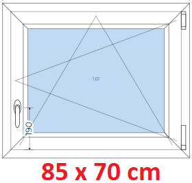 Otevrav / sklopn Plastov okno 85x70 cm, otevrav a sklopn, Soft