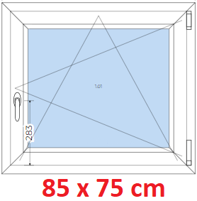 Jednokrdlov Plastov okno 85x75 cm, otevrav a sklopn, Soft