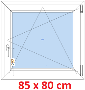 Otevrav / sklopn Plastov okno 85x80 cm, otevrav a sklopn, Soft