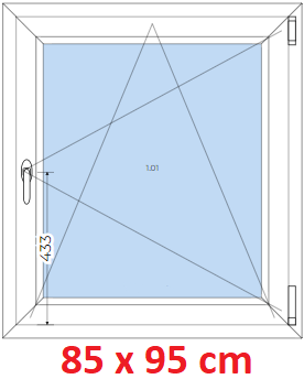 Plastov okna OS SOFT rka 85 a 90cm x vka 55-110cm Plastov okno 85x95 cm, otevrav a sklopn, Soft