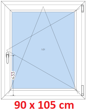 Jednokrdlov Plastov okno 90x105 cm, otevrav a sklopn, Soft