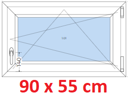 Plastov okna OS SOFT ka 85 a 90cm Plastov okno 90x55 cm, otevrav a sklopn, Soft