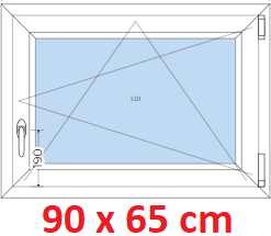 Jednokrdlov Plastov okno 90x65 cm, otevrav a sklopn, Soft
