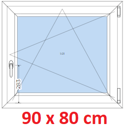 Plastov okna OS SOFT ka 85 a 90cm Plastov okno 90x80 cm, otevrav a sklopn, Soft