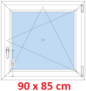 Jednokrdlov Plastov okno 90x85 cm, otevrav a sklopn, Soft