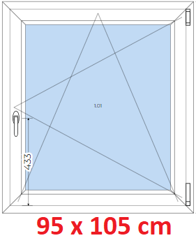 Plastov okna OS SOFT rka 95 a 100cm x vka 55-110cm Plastov okno 95x105 cm, otevrav a sklopn, Soft