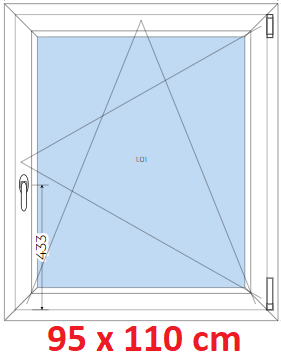Plastov okna OS SOFT ka 95 a 100cm x vka 55-110cm  Plastov okno 95x110 cm, otevrav a sklopn, Soft