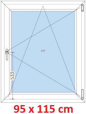 Jednokrdlov Plastov okno 95x115 cm, otevrav a sklopn, Soft