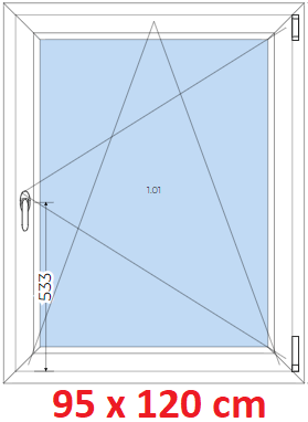 Plastov okna OS SOFT rka 95 a 100cm Plastov okno 95x120 cm, otevrav a sklopn, Soft