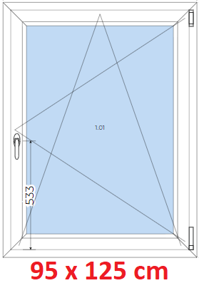 Otevrav / sklopn Plastov okno 95x125 cm, otevrav a sklopn, Soft