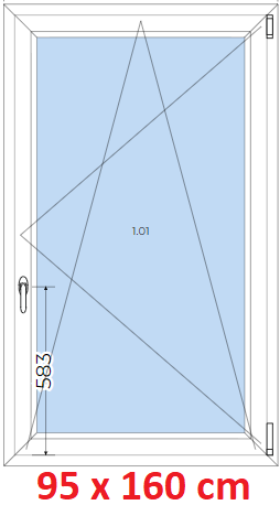 Plastov okna OS SOFT ka 95 a 100cm x vka 115-165cm  Plastov okno 95x160 cm, otevrav a sklopn, Soft