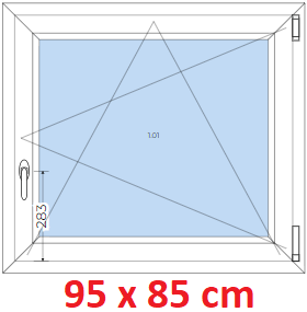 Plastov okna OS SOFT rka 95 a 100cm x vka 55-110cm Plastov okno 95x85 cm, otevrav a sklopn, Soft