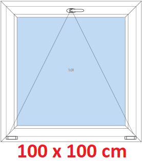 Jednokrdlov Plastov okno 100x100 cm, sklopn, Soft