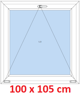 Jednokrdlov Plastov okno 100x105 cm, sklopn, Soft