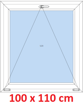 Jednokrdlov Plastov okno 100x110 cm, sklopn, Soft