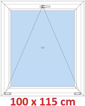 Jednokrdlov Plastov okno 100x115 cm, sklopn, Soft