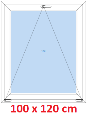 Jednokrdlov Plastov okno 100x120 cm, sklopn, Soft