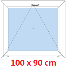 Jednokdl Plastov okno 100x90 cm, sklopn, Soft