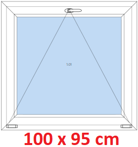 Jednokrdlov Plastov okno 100x95 cm, sklopn, Soft