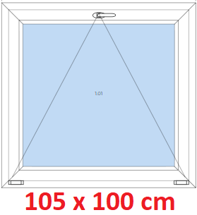 Jednokrdlov Plastov okno 105x100 cm, sklopn, Soft