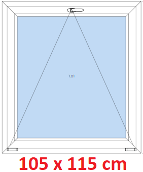 Jednokrdlov Plastov okno 105x115 cm, sklopn, Soft