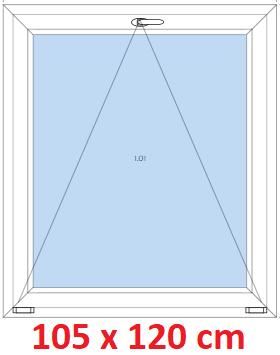 Jednokrdlov Plastov okno 105x120 cm, sklopn, Soft
