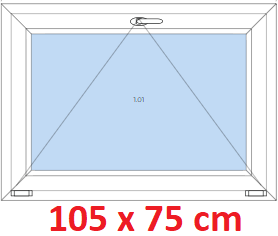 Jednokrdlov Plastov okno 105x75 cm, sklopn, Soft