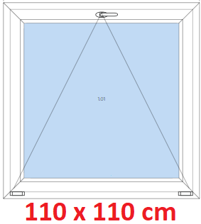 Jednokrdlov Plastov okno 110x110 cm, sklopn, Soft