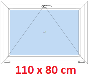 Jednokrdlov Plastov okno 110x80 cm, sklopn, Soft