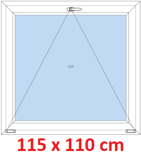 Jednokrdlov Plastov okno 115x110 cm, sklopn, Soft