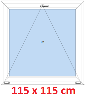 Jednokrdlov Plastov okno 115x115 cm, sklopn, Soft