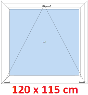 Jednokrdlov Plastov okno 120x115 cm, sklopn, Soft