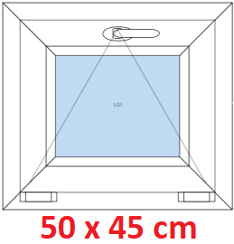 Jednokrdlov Plastov okno 50x45 cm, sklopn, Soft