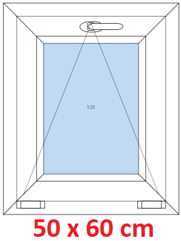Jednokrdlov Plastov okno 50x60 cm, sklopn, Soft