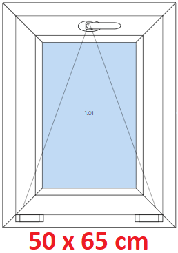Jednokrdlov Plastov okno 50x65 cm, sklopn, Soft