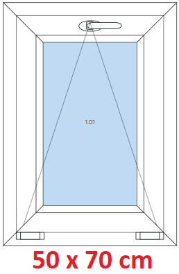 Jednokrdlov Plastov okno 50x70 cm, sklopn, Soft