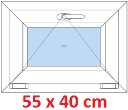 Jednokdl Plastov okno 55x40 cm, sklopn, Soft