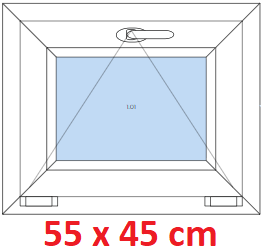 Jednokrdlov Plastov okno 55x45 cm, sklopn, Soft