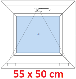 Jednokdl Plastov okno 55x50 cm, sklopn, Soft